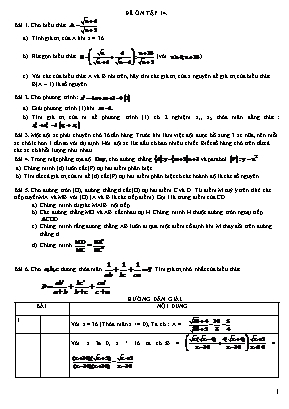 Đề ôn tập môn Toán Lớp 9 - Đề số 14 (Có đáp án)